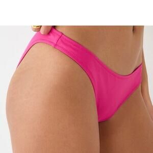 J. Crew Bright Pink 1989 Heritage Bikini Bottom Cheeky Medium Vacation High Leg